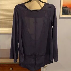 Long sleeve navy blue blouse